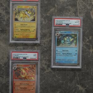 2025 Pokémon SVP Pre Poster Collection Eeveelution Trio PSA Graded Slab Lot Rare